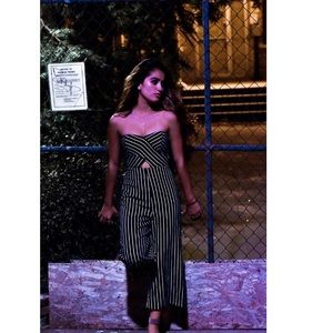 Navy blue striped pantsuit !!